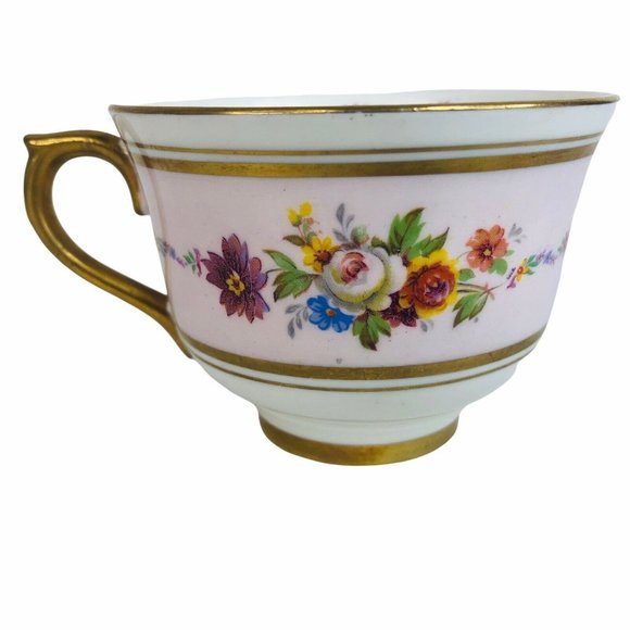 Colclough Tea Cup & Saucer Bone China Pink Flower Gold Trim Victorian England - Picture 4 of 12